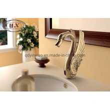 Metal Basin Faucet European Retro Swan Gold Bathroom Washbasin Faucet